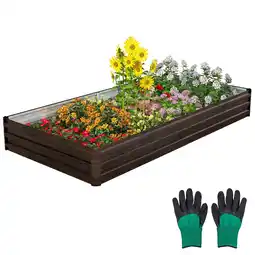 Walmart Gymax 8 x 4 x 1 ft Large Outdoor Metal Planter Box for Vegetable Fruit Herb Flower offer