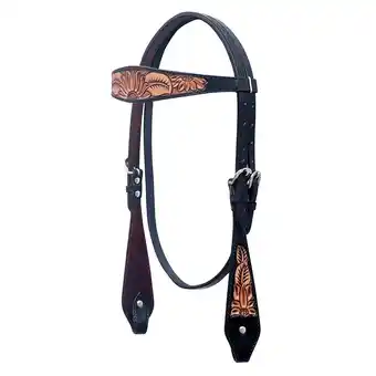 Walmart Hilason Western Horse Floral Hand Carved American Leather Headstall offer