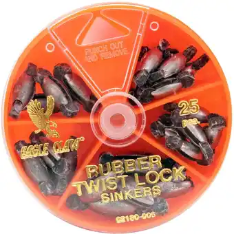 Walmart Eagle Claw 25 Pcs Rubber Core Lead Fishing Sinkers, 1 oz offer