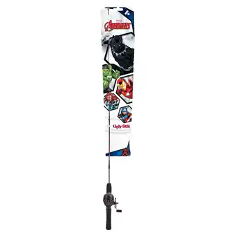 Walmart Ugly Stik Marvel Black Panther 3' Spincast Combo - Kids Fishing Combo offer