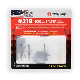 Walmart Swhacker #219 Crossbow Broadheads, 2-Blade 100 Grain 1.75 Cut, (Pack of 3) offer