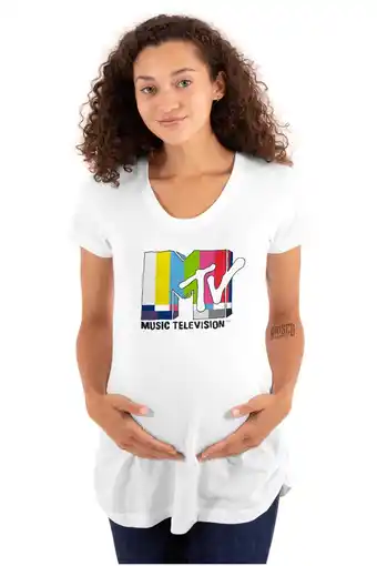 Walmart Retro Classic MTV TV Static Logo Women's Maternity T Shirt Tee Brisco Brands S offer