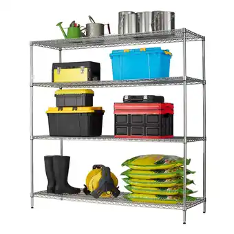 Walmart Hyper Tough Chrome Wire Shelf 4-Tier Heavy Duty 72H x 72W x 24D, 4000lbs Total Capacity offer