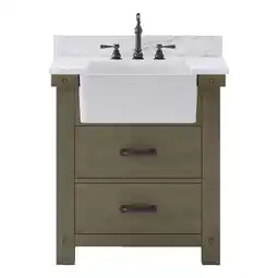 Walmart Water Creation Paisley 30 Wood Single Bathroom Vanity in Grizzle Gray/White offer