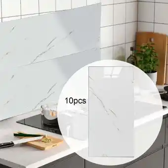 Walmart LOVIVER 10x Backsplash Wall Tile Stickers Decorative Wall Panels for Kitchen Bathroom offer