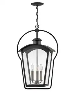 Walmart Hinkley Lighting 13302 Yale 3 Light 17 Wide Heritage Outdoor Taper Candle Pendant - Black offer