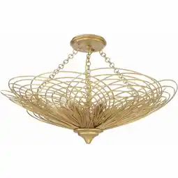 Walmart Crystorama Doral 6 Light Renaissance Gold Semi Flush Mount - 24W x 10H x 24D offer