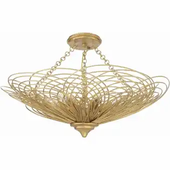 Walmart Crystorama Doral 6 Light Renaissance Gold Semi Flush Mount - 24W x 10H x 24D offer