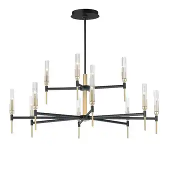 Walmart Maxim Flambeau - 21.6W 12 LED Chandelier in Traditional Style-23.25 Inches Tall and 48 Inches Wide offer