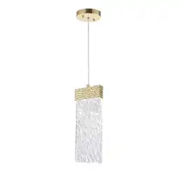 Walmart CWI Lighting Carolina Contemporary Metal LED Pendant in Gold Leaf offer