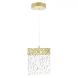 Walmart CWI Lighting Carolina Contemporary Metal LED Integrated Pendant in Gold Leaf offer