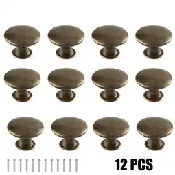 Walmart 12Pcs Antique Brass Knobs Handles For Cabinet Doors Drawer Cupboard Door Knob offer