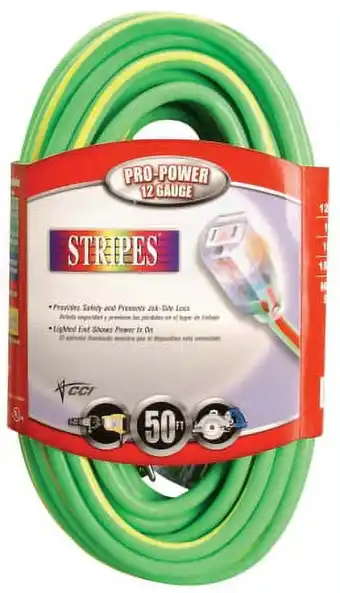 Walmart 2548SW0052 50' Green & Yellow 12/3 Outdoor Extension Cord offer