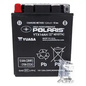 Walmart Polaris 4010774 BATTERY-14AH SEALED CHARGED (2) Sportsman Magnum 900 500 400 700 offer