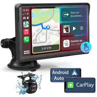 Walmart Pentantan 7 FHD Touchscreen Car Stereo with Backup View Camera, CarPlay, and Voice Control offer