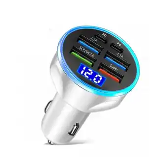 Walmart BEST_Digital 6-in-1 Fast Car Charger with Display and Adapter/ G5L1 offer