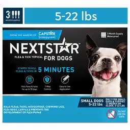 Walmart NEXTSTAR Flea & Tick Topical Prevention for Dogs 5-22 lbs, 3-Month Supply offer