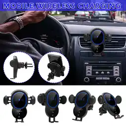 Walmart Phone Stand ,Wireless Car Charger Mount-Triangle Linkage Automatic Clamping Qi Fast Charging offer