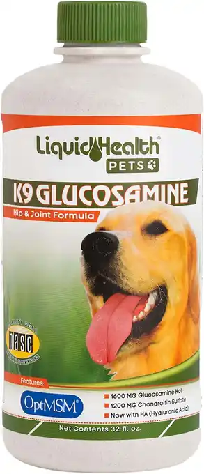 Walmart LIQUIDHEALTH K9 Glucosamine for Dogs Hip & Joint Juice Liquid Vitamin, 32 Fl. Oz offer