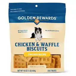 Walmart Golden Rewards Chicken & Waffle Biscuits Treats for Dogs, 16 oz Bag offer