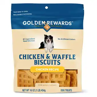 Walmart Golden Rewards Chicken & Waffle Biscuits Treats for Dogs, 16 oz Bag offer