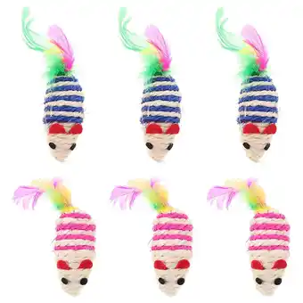 Walmart 6pcs Catnip Toys Kitten Catnip Mice Shape Chew Toy Cat Teeth Cleaning Toy Kitten Teasing Plaything offer