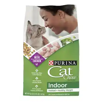 Walmart Purina Cat Chow Indoor Dry Cat Food, Hairball + Healthy Weight, 3.15 lb. Bag offer