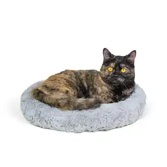 Walmart Best Friends by Sheri Faux Fur Self Warming Cat Bed 17x14 Gry offer