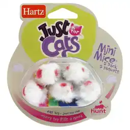 Walmart Hartz Just For Cats Catnip Filled Mini Mouse Cat Toy, 5 Count offer