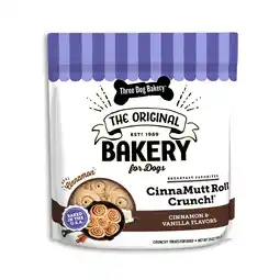 Walmart Three Dog Bakery CinnaMutt Roll Crunch, Cinnamon Roll Flavored Crunchy Dog Treat, 25oz offer