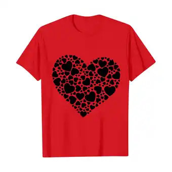 Walmart Posijego Valentine's Day Shirt for Women Heart Printed Graphic Tees Summer Short Sleeve Casual Tops offer