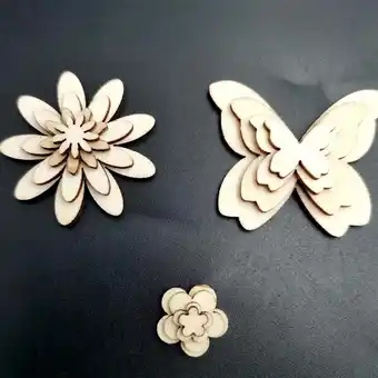 Walmart Ikohbadg 50 Pieces of DIY Wooden Flower Decals for Kids' Crafts and Home Decoration offer