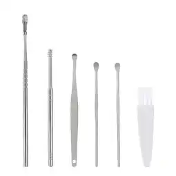 Walmart yelldesk Deals Portable Earwax Removal Kit, 6 Pc Stainless Steel Ear Pick Earwax Cleaning Tool offer