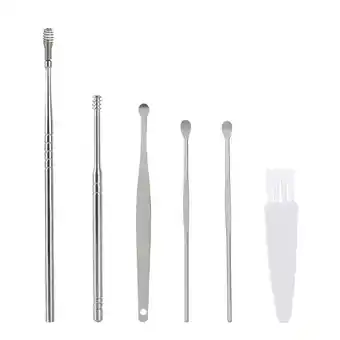 Walmart yelldesk Deals Portable Earwax Removal Kit, 6 Pc Stainless Steel Ear Pick Earwax Cleaning Tool offer