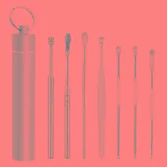 Walmart yelldesk Deals 6-piece Stainless Steel Ear Pick Ear Pick Tool Storage Portable Ear Pick Set offer