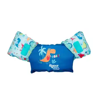 Walmart SwimSchool 2-in-1 Ultra-Fit Grow-With-Me Swim Vest, Blue Shark, Ages 4-6 offer