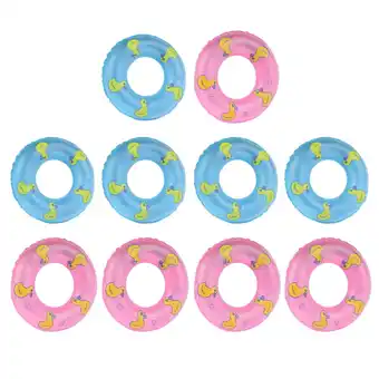 Walmart Eease 10pcs Mini Inflatable Swimming Rings for Kids - Blue/Pink Print offer