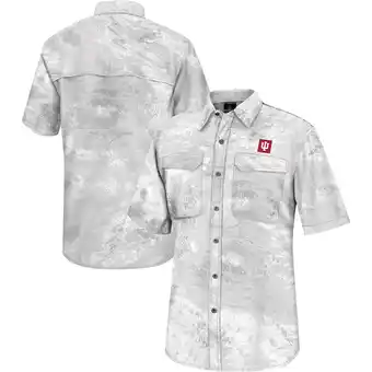 Walmart Men's Colosseum White Indiana Hoosiers Realtree Aspect Charter Full-Button Fishing Shirt offer