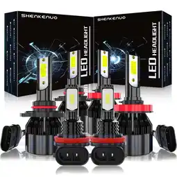 Walmart For 2011-2020 Honda Odyssey LED Headlight Bulbs 9005 H11 High/Low Beam H11 H8 Fog Light 6000k 6pcs offer