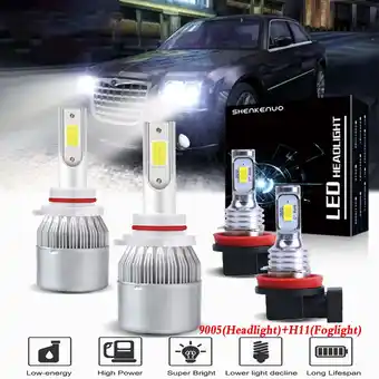 Walmart For 2015 2016 2017 Chrysler 200 Headlights 9005 LED High and Low Beam+H11 Fog Light 4pc offer