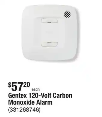 The Home Depot Gentex 120-Volt Carbon Monoxide Alarm offer