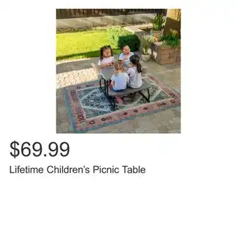 Costco Lifetime Children's Picnic Table offer