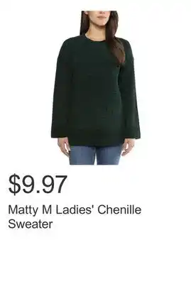 Costco Matty M Ladies' Chenille Sweater offer