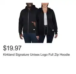 Costco Kirkland Signature Unisex Logo Full Zip Hoodie offer