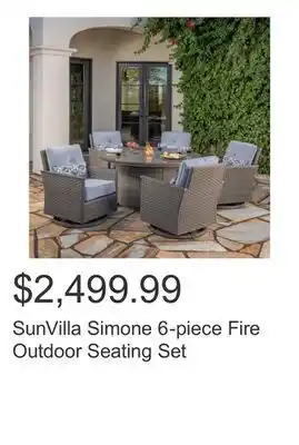 Costco SunVilla Simone 6-piece Fire Outdoor Seating Set offer