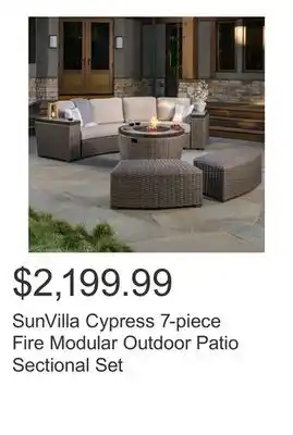 Costco SunVilla Cypress 7-piece Fire Modular Outdoor Patio Sectional Set offer