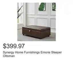 Costco Synergy Home Furnishings Emorie Sleeper Ottoman offer