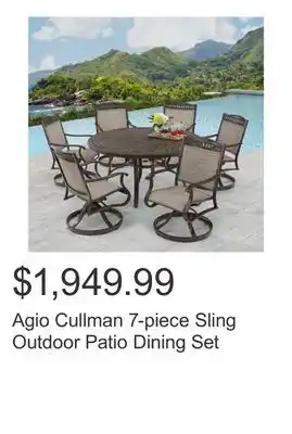 Costco Agio Cullman 7-piece Sling Outdoor Patio Dining Set offer