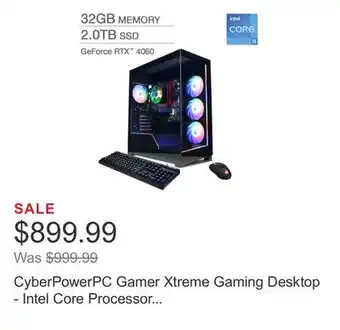 Costco CyberPowerPC Gamer Xtreme Gaming Desktop - Intel Core Processor i5-14400F - GeForce RTX 4060 offer