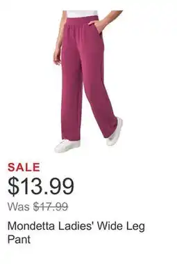 Costco Mondetta Ladies' Wide Leg Pant offer